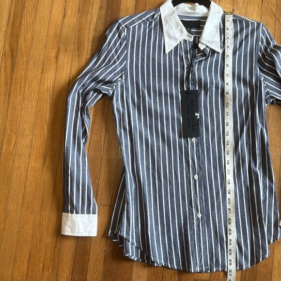 Revolve NILI LOTAN Hailey striped cotton-poplin shirt - Picture 15 of 15